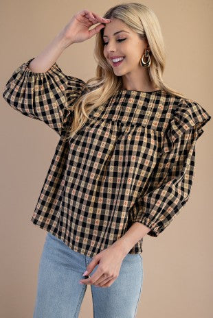 Autumn Gingham Top