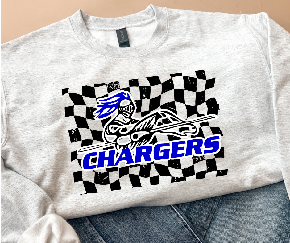 Horton Chargers Checkered Flag Crewneck