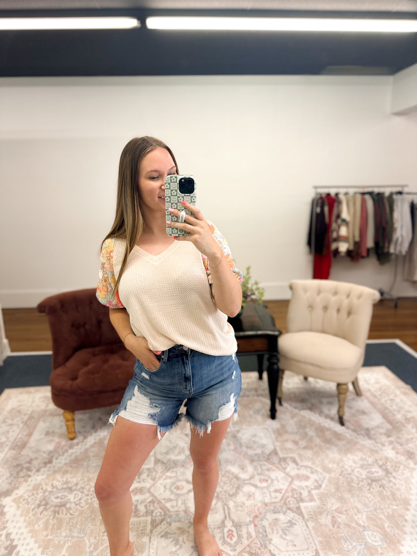 Floral Bliss Waffle Knit
