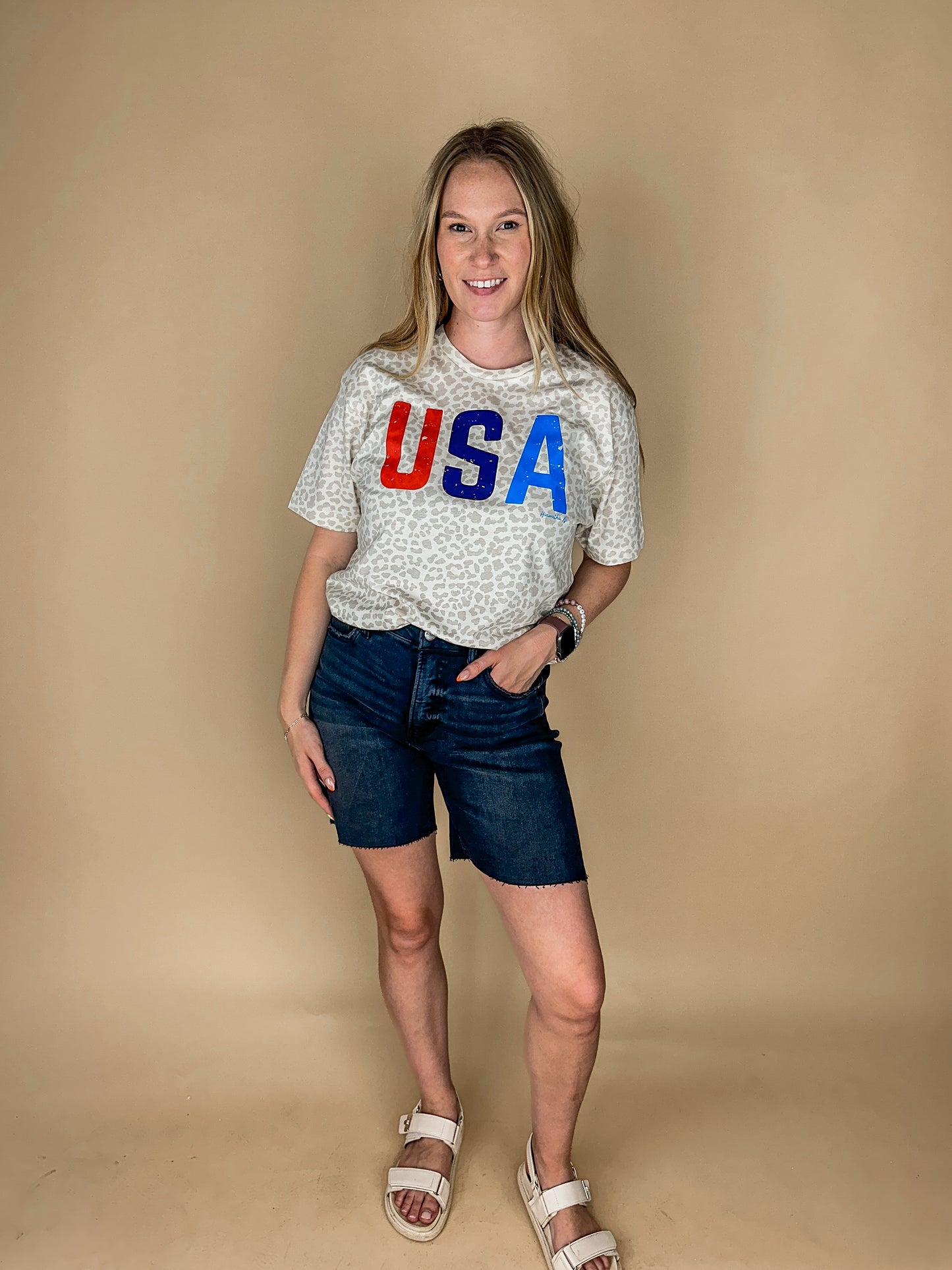 USA Leopard Tee