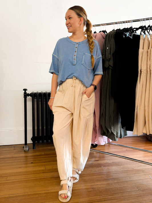 Mineral Washed Oversized Comfy Knit Top