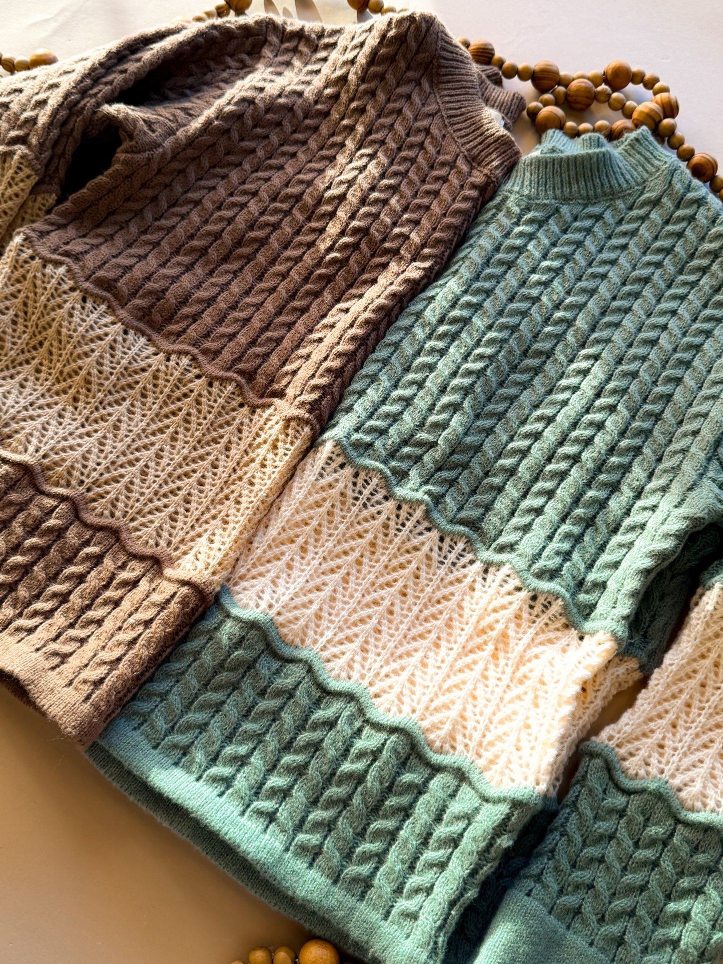 The Two-Tone Texture Knit - Mocha
