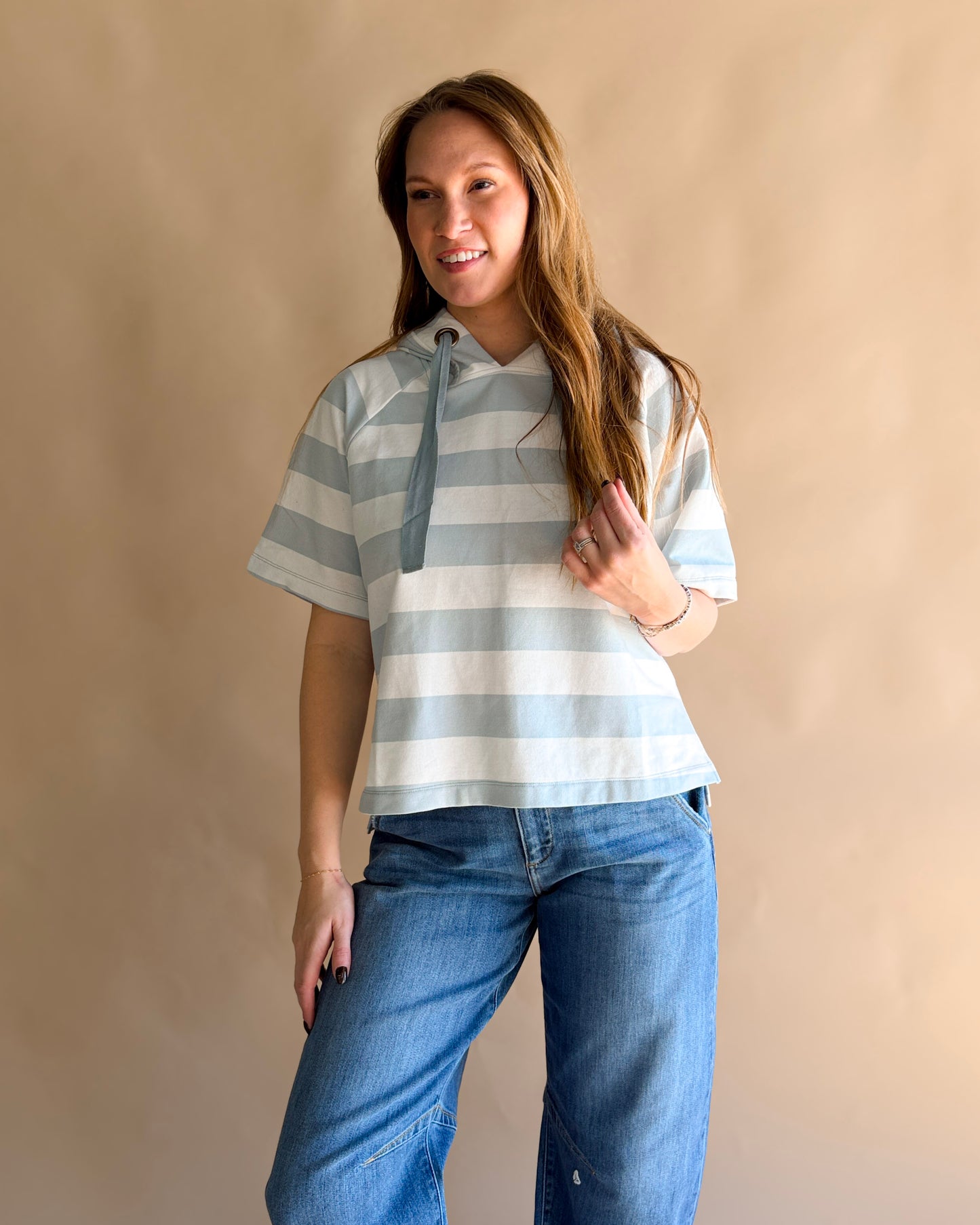 The Spring Blues Hooded Top