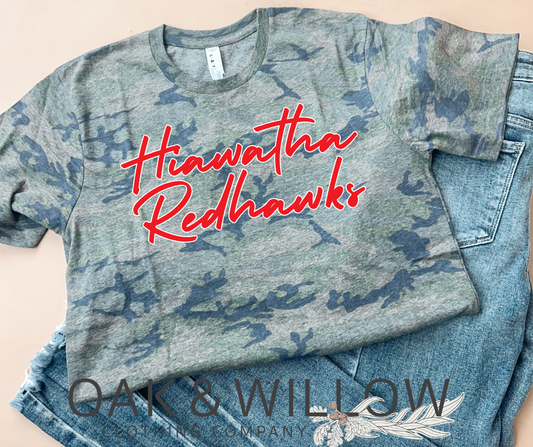 Hiawatha Redhawks Camo Tee