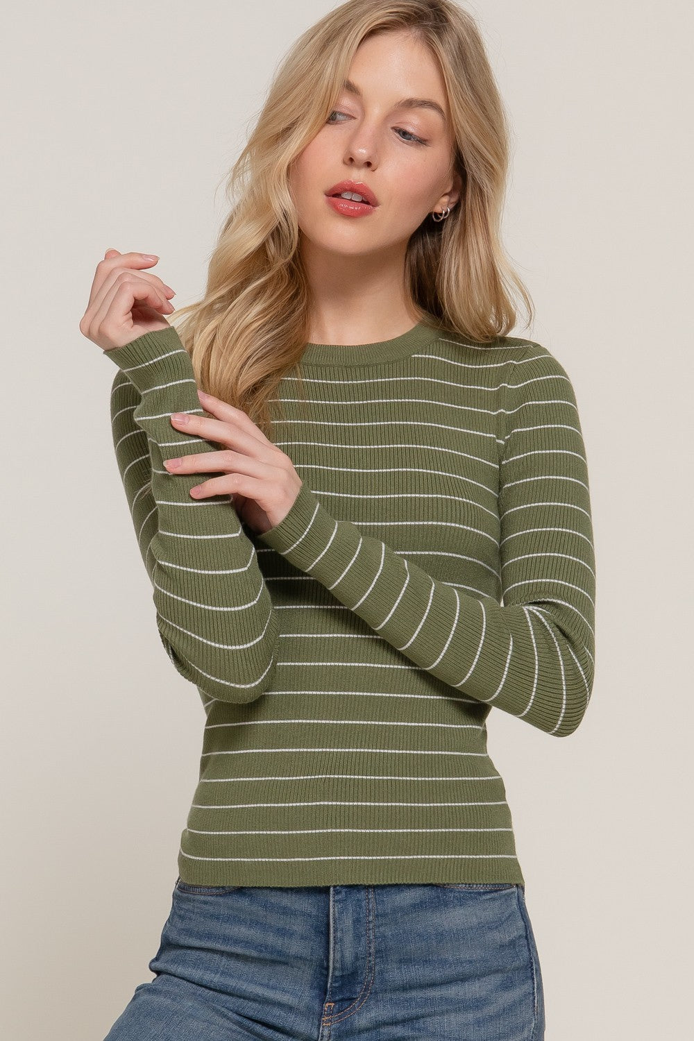 Basic Striped Crew