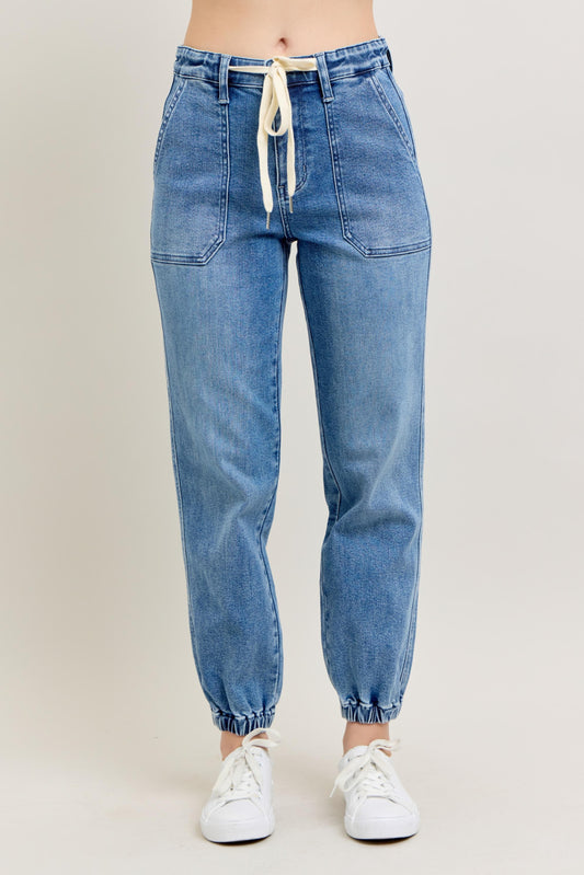 Medium Wash Denim Jogger - Judy Blue