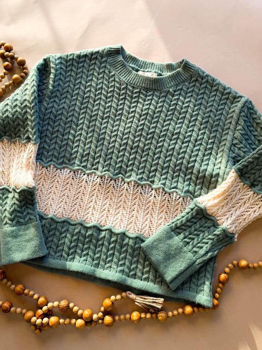 The Two-Tone Texture Knit - Eucalyptus
