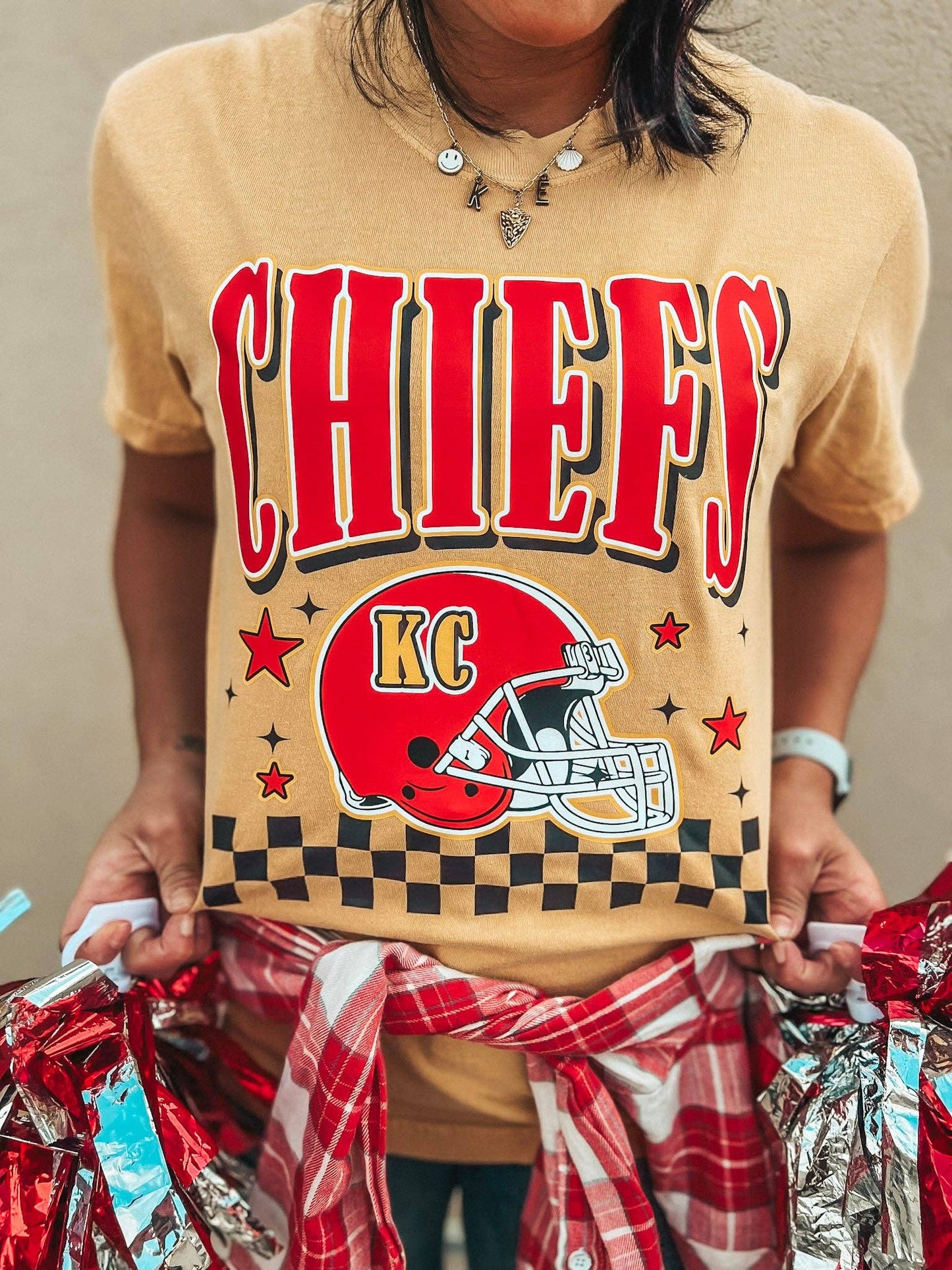 CHIEFS CHECK STARS TEE