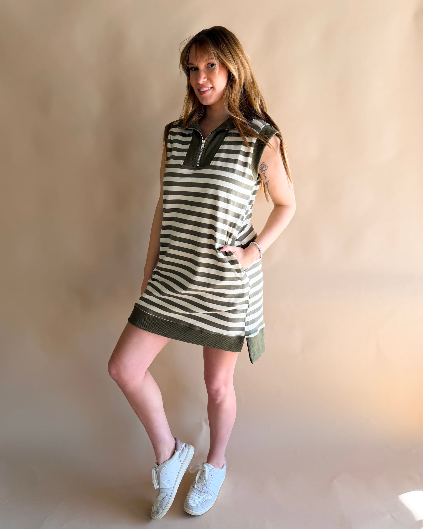 The Olive Grove Zip Dress
