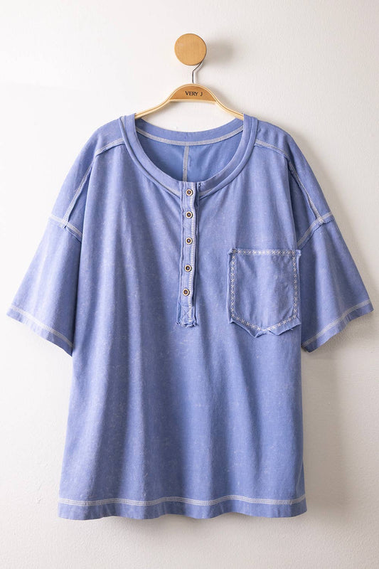 Mineral Washed Oversized Comfy Knit Top