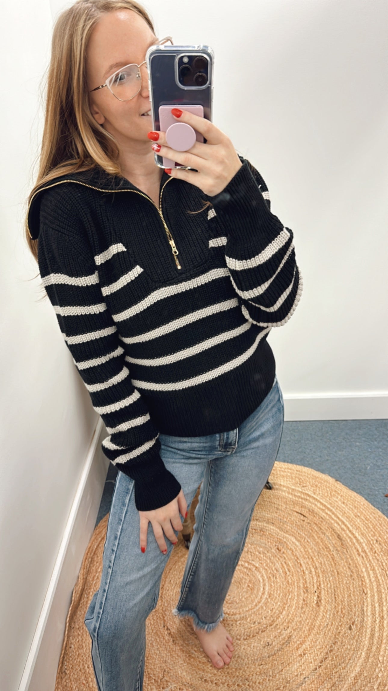 Snowy Stripes Sweater