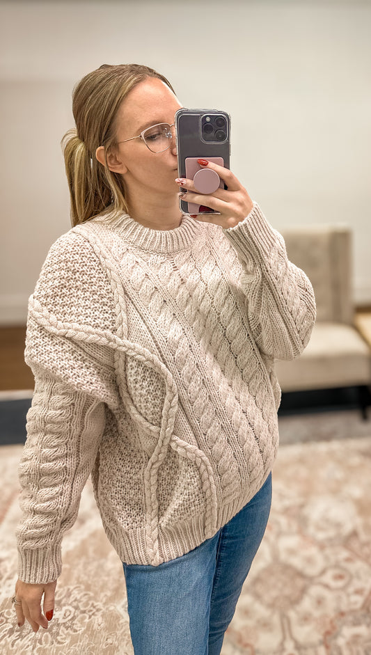 Krew Cable Knit Sweater