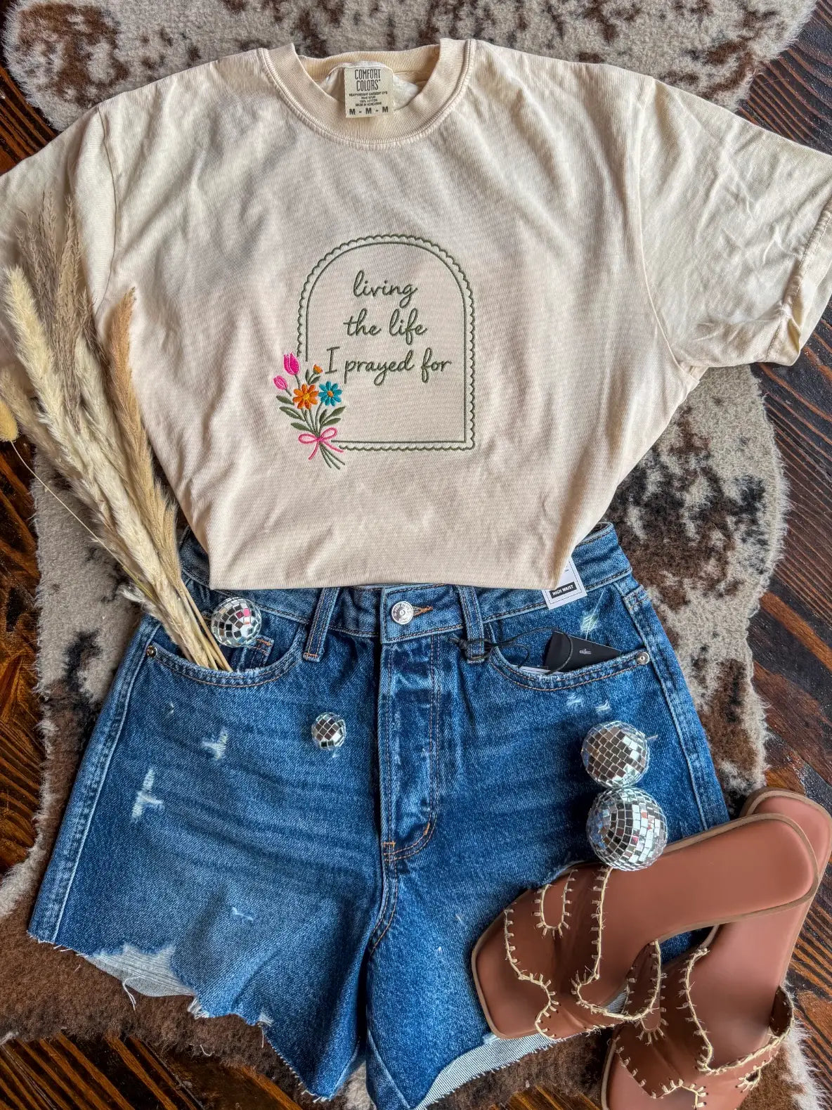 Living the Life I prayed For Embroidered Tee