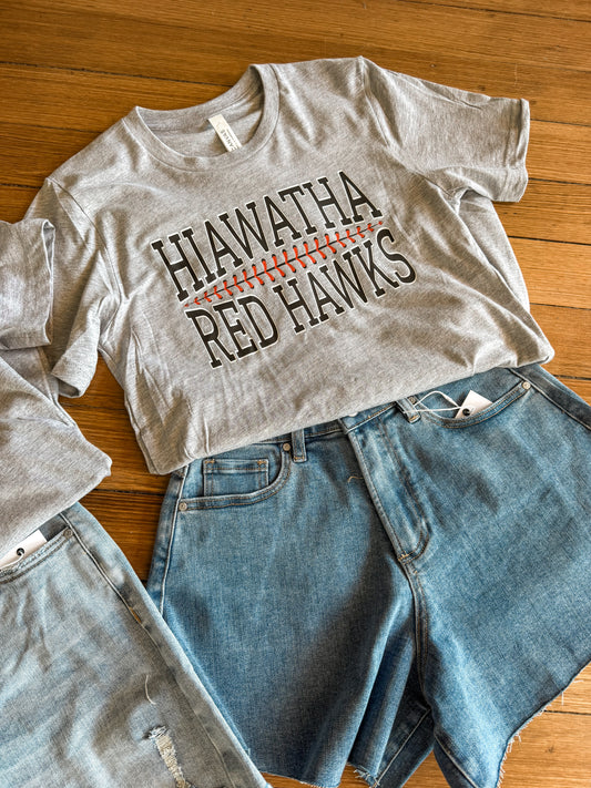 Hiawatha Redhawks Baseball lace tee