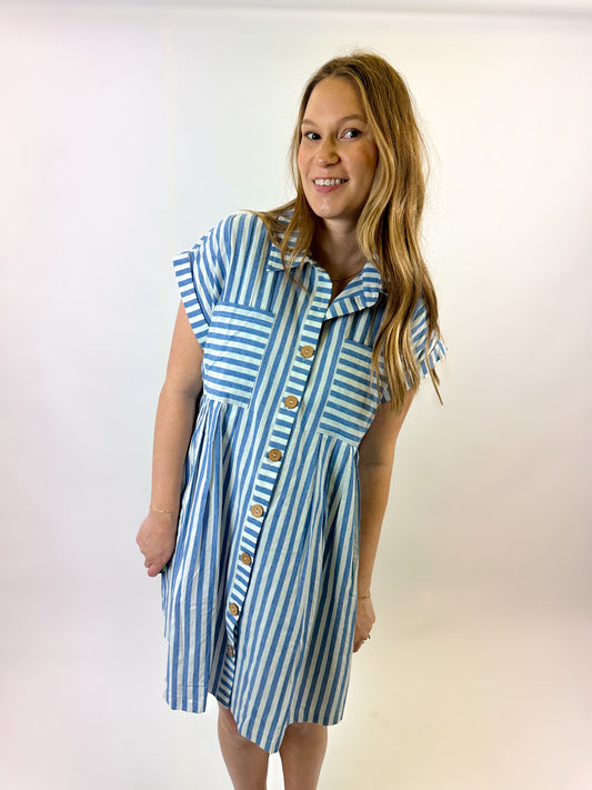 Tulip Tunic Dress - Blue