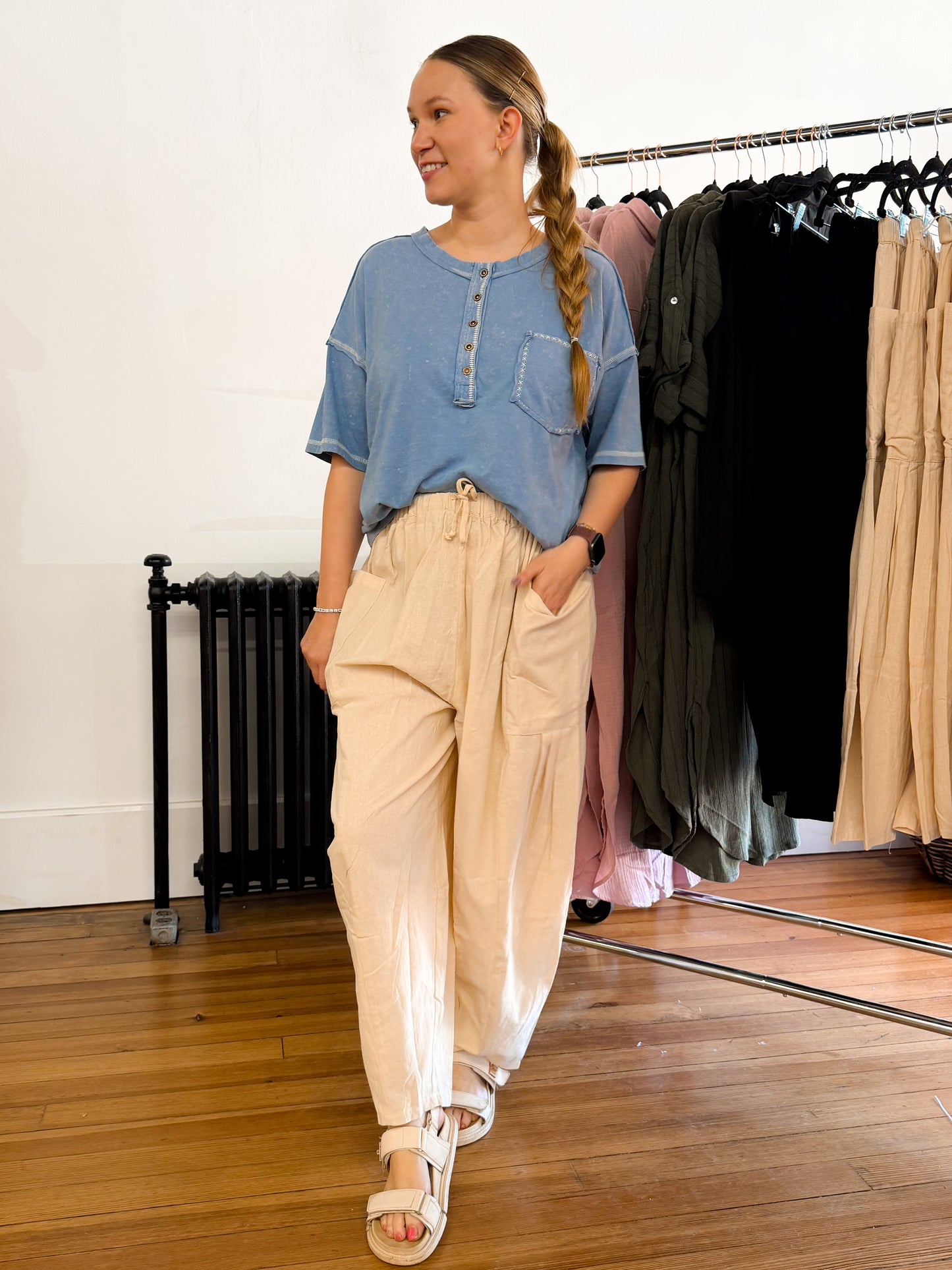 Mineral Washed Oversized Comfy Knit Top