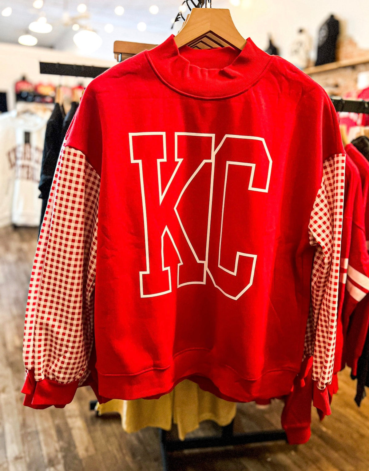 The KC Gingham Mock Neck
