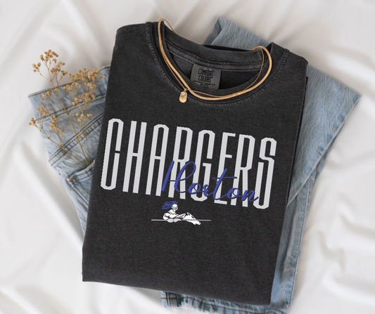 Horton Chargers script tee
