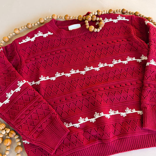 The Rosalie Embroidered Pointelle Sweater