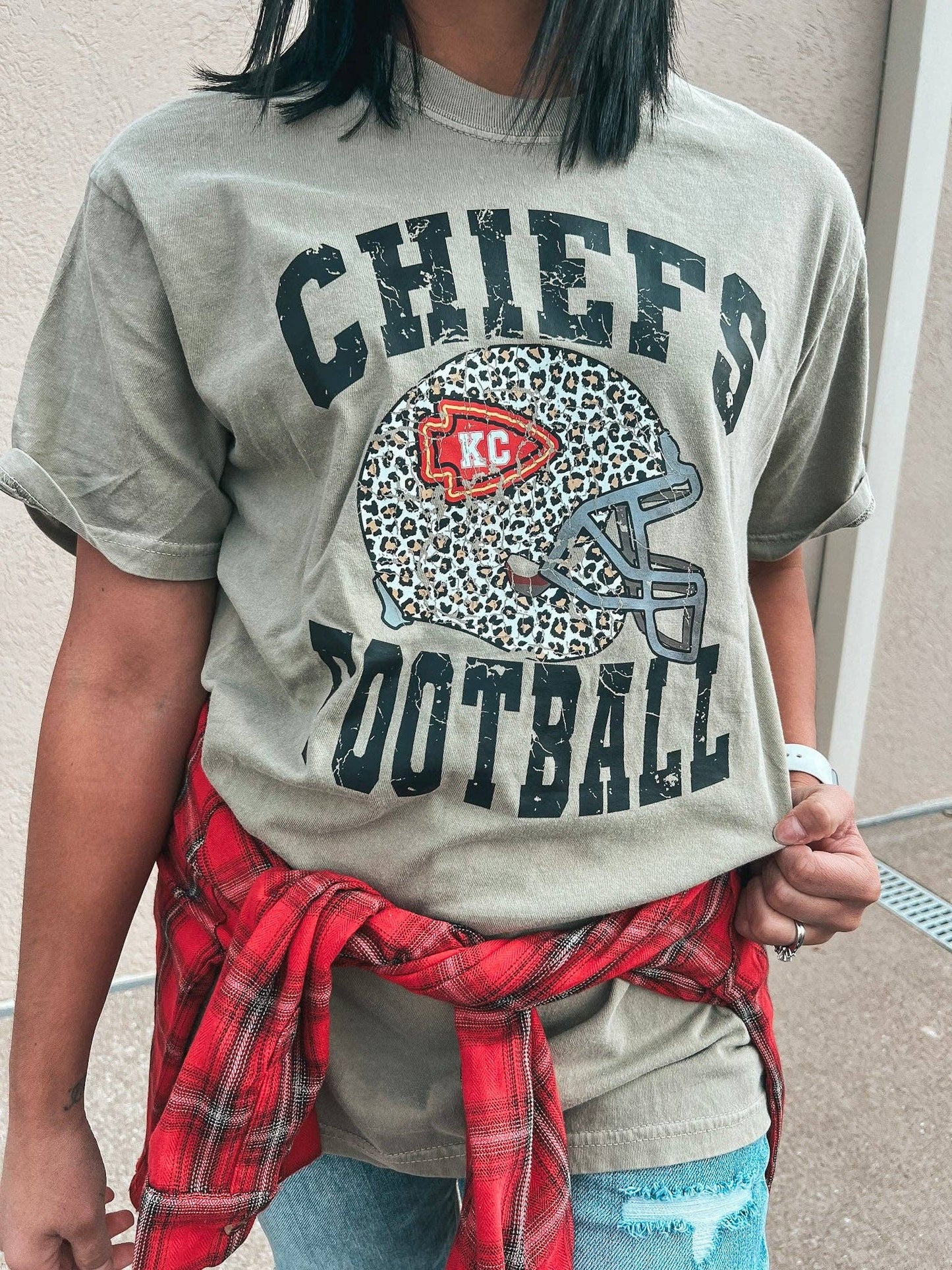 CHIEFS FOOTBALL LEOPARD HELMET TEE