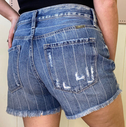 Mae Striped Denim Shorts